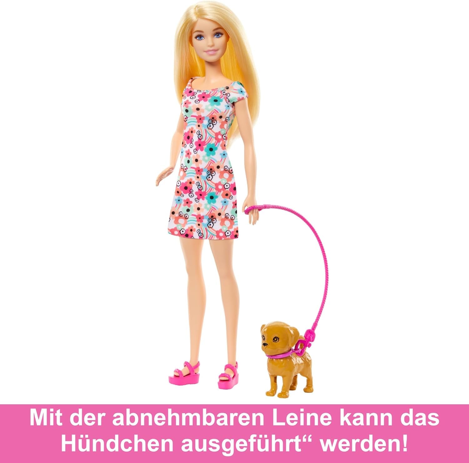 Barbie Dog Duo Doll och tillbehör, inklusive valp och stor hund med rullstol, koppel, matskål, husdjursbädd och benbelöningar, för åldrarna 3 och uppåt, HTK37