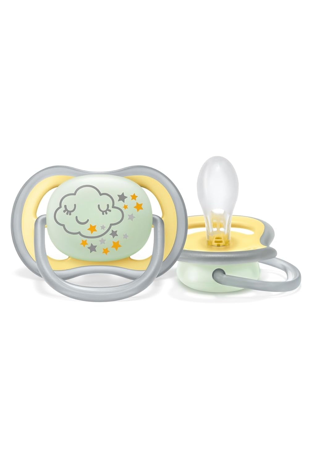 Philips AVENT Ultra Air Nattnapp för spädbarn 18+ månader Glow in the Dark Twin Pack Cloud/Tiger (modell SCF376/01)