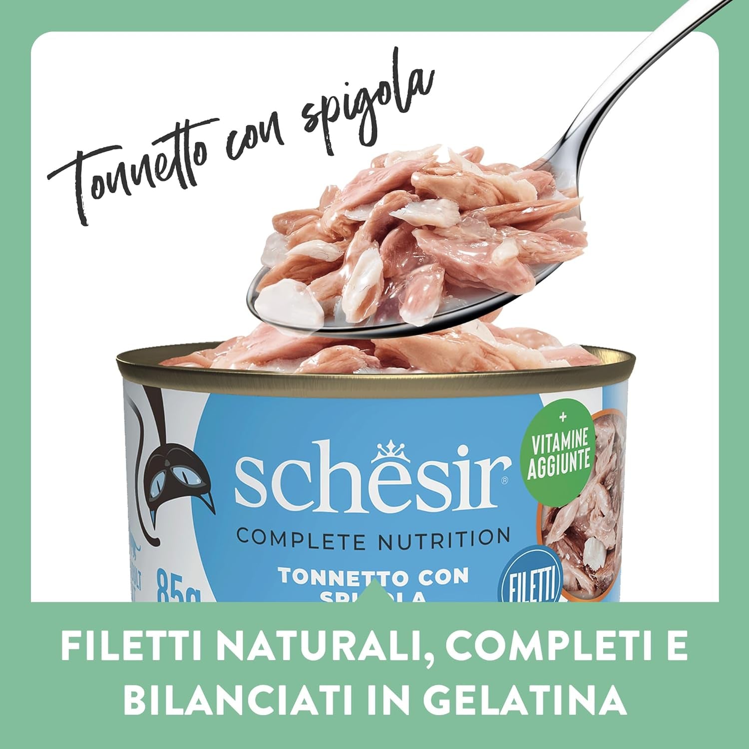 Blåfenad tonfisk i gelé, komplett våt kattmat, konserverad, med tillsatta vitaminer, 100 % naturlig, 6 x 85 g