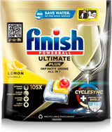 Finish Ultimate plus Infinity Shine Citrus Diskmaskin Tabs - Tabletter för diskmaskin, intensiv rengöring - 105 kapslar, citron Naty Shop