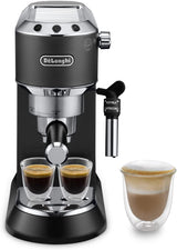 De'Longhi Dedica Style EC 685.B – Espressomaskin med portafilter, espressomaskin med professionell mjölkskummare, endast 15 cm bred, för malet kaffe eller ESE-kapslar, 1 l vattentank, svart