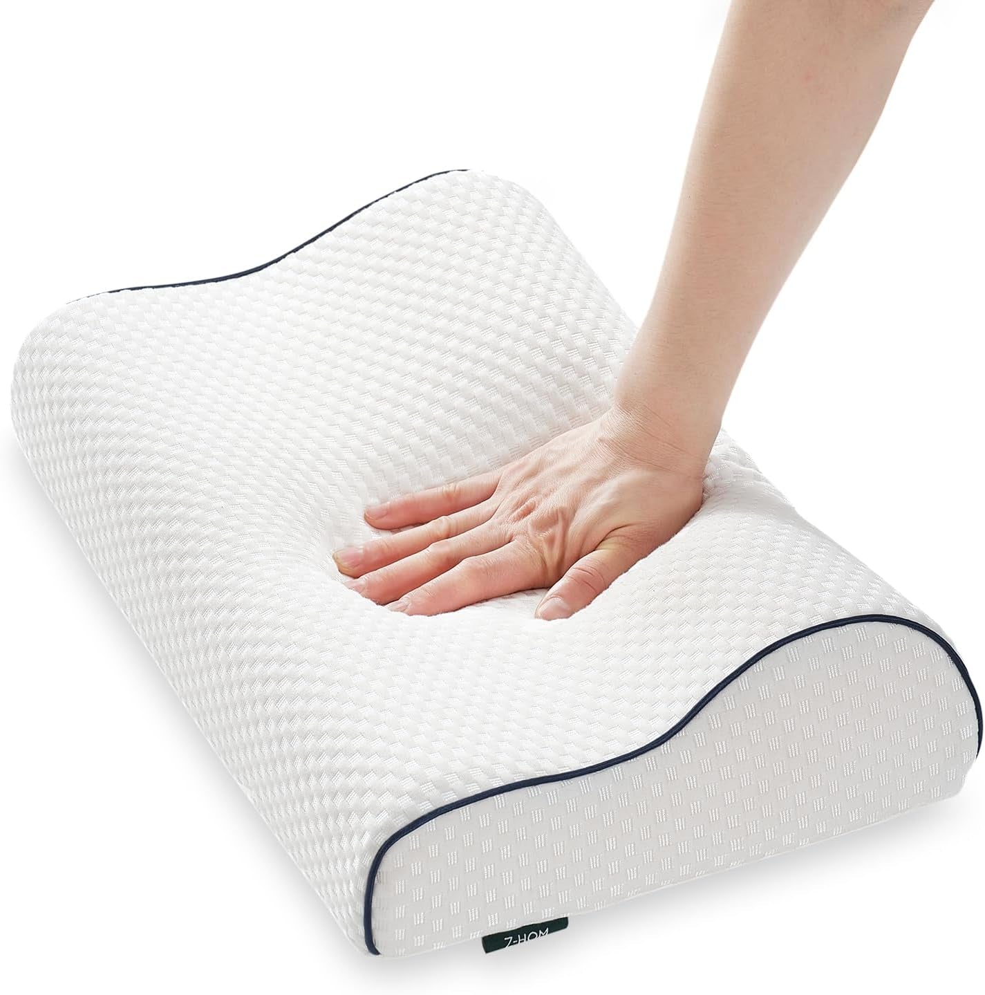 Z-Hom Nackstödskudde, Memory Foam Kudde, Side Sleeper Kudde, Ergonomisk Kudde, Anti Snorking Kudde, Ortopedisk Sovkudde, Avtagbart överdrag (49 X 30 X 7/10 Cm) Cervikala ortopediska kuddar Naty Shop