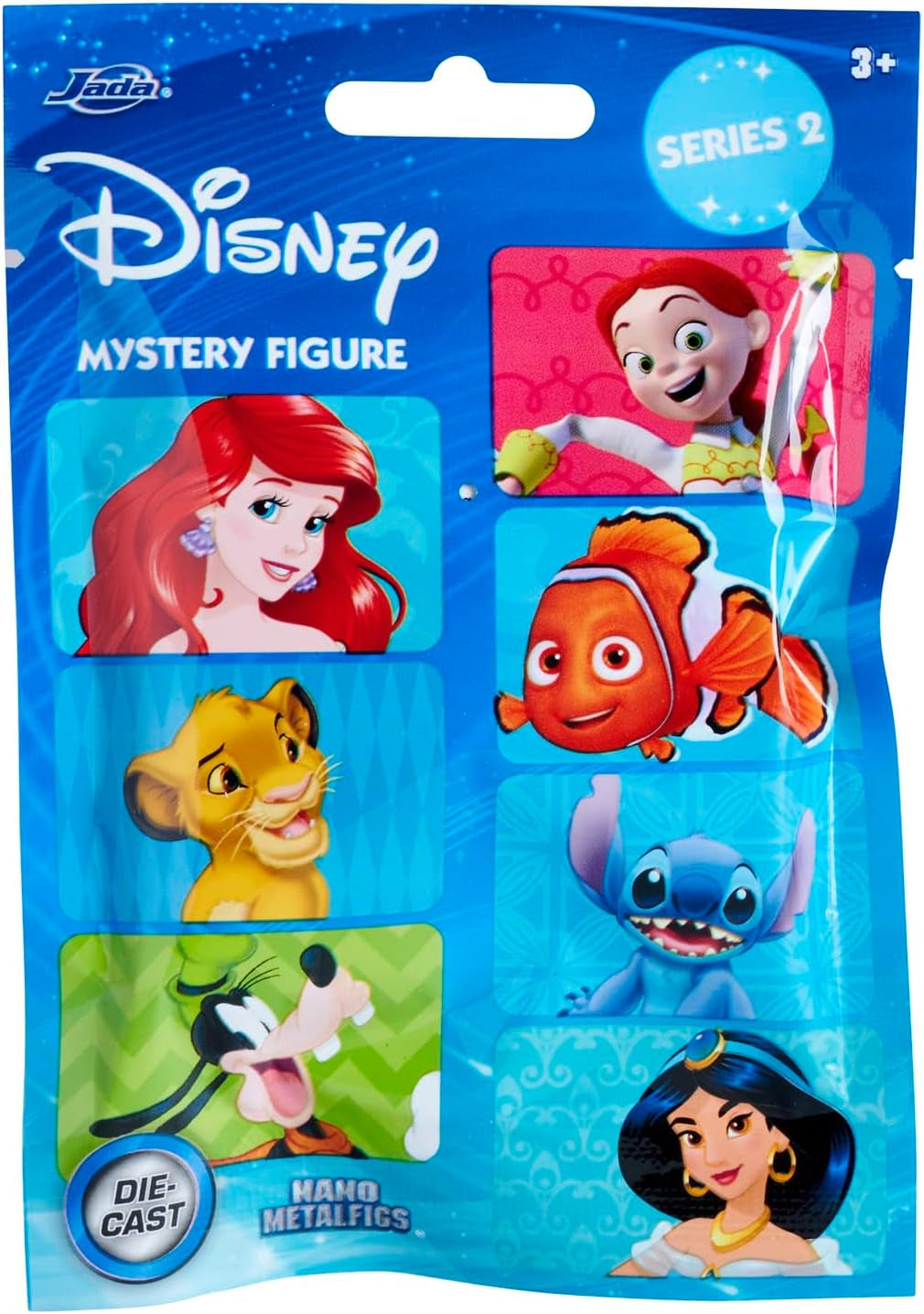 Jada Toys Disney Figure (1X Mystery Figure i Blind Pack) - 1 Surprise Collectible Figure Från 12 Disney Figurer, Nano Metal Figur (4 cm) för barn och fans i åldrarna 3+, serie 2, svarta actionfigurer Naty Shop