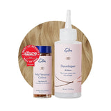 Permanent hårfärgningsset 100 % grå täckning Hemfärgning 0 % ammoniak Hårfärger Multidimensionella hårfärger Professionella hårfärger Naty Shop Hårfärgning Ljusblond 9N