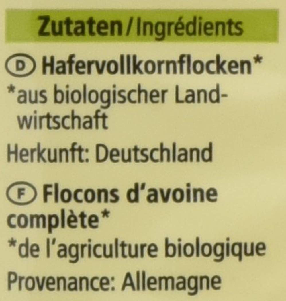 Ekologisk havregryn, små flingor, 500g (1 förpackning)