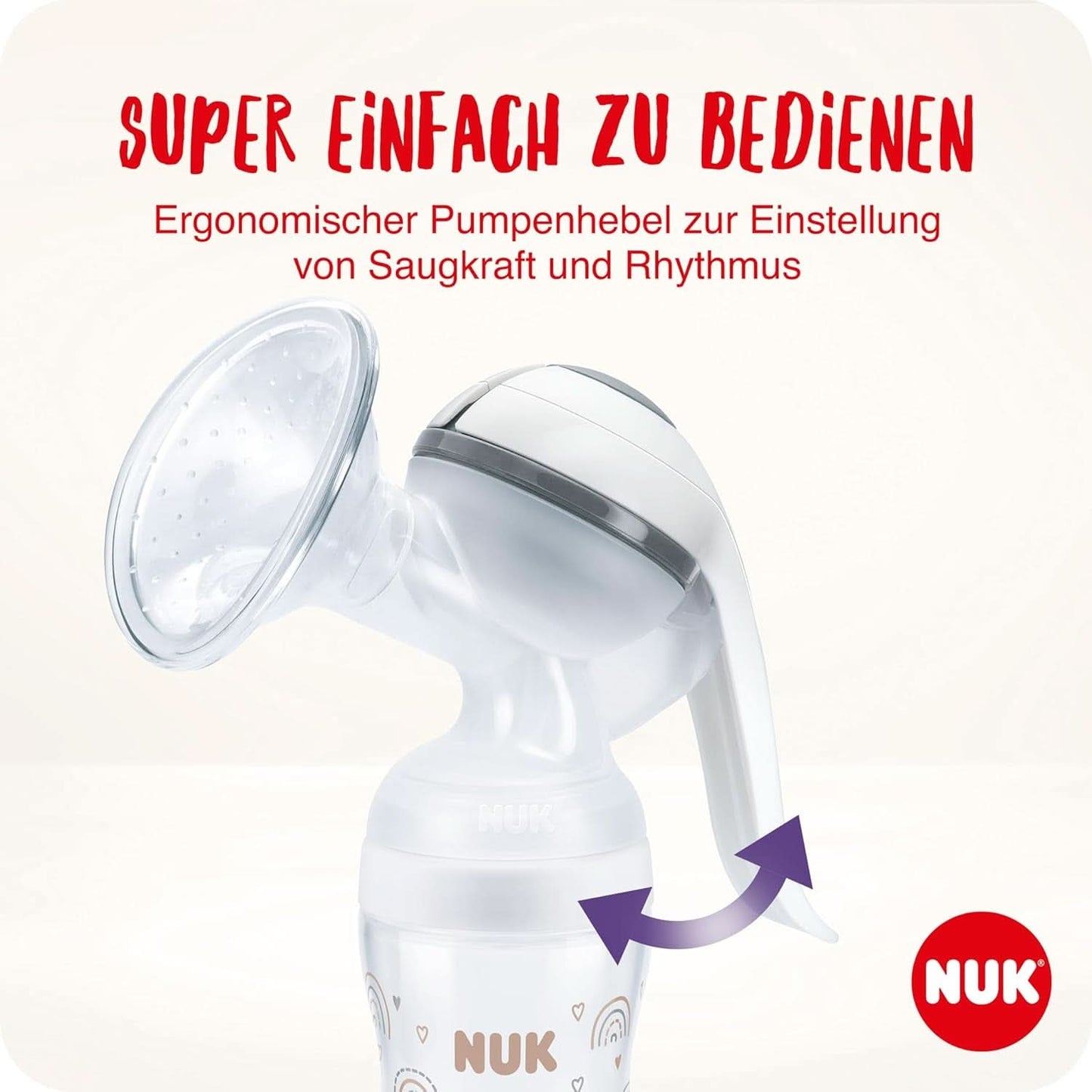 NUK manuell bröstpumpset, mjuk silikonkudde, 2 perfekt kombinerade flaskor, 150 ml Tillbehör Mat och amning Bebe Naty Shop