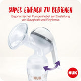 NUK manuell bröstpumpset, mjuk silikonkudde, 2 perfekt kombinerade flaskor, 150 ml Tillbehör Mat och amning Bebe Naty Shop