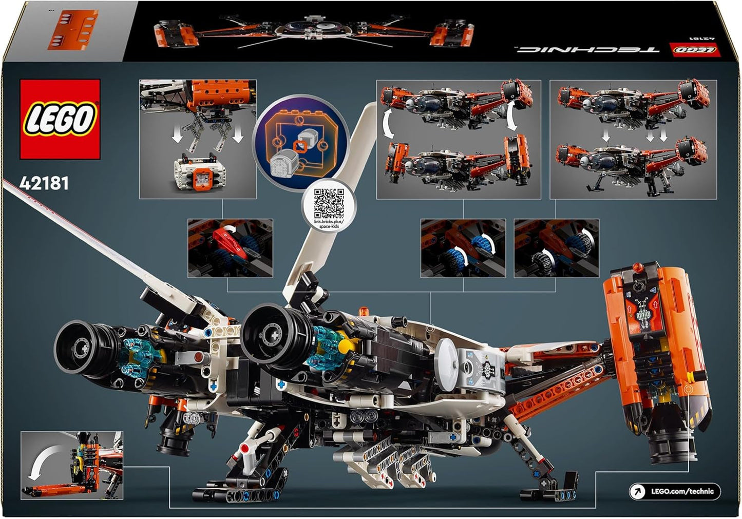 LEGO Technic Vtol Space Transporter LT81, rymdbyggsats, rymdleksak, rymdskepp, miniroverlekset, present till pojkar och flickor över 10 år 42181 Byggset Besuche den LEGO-Store