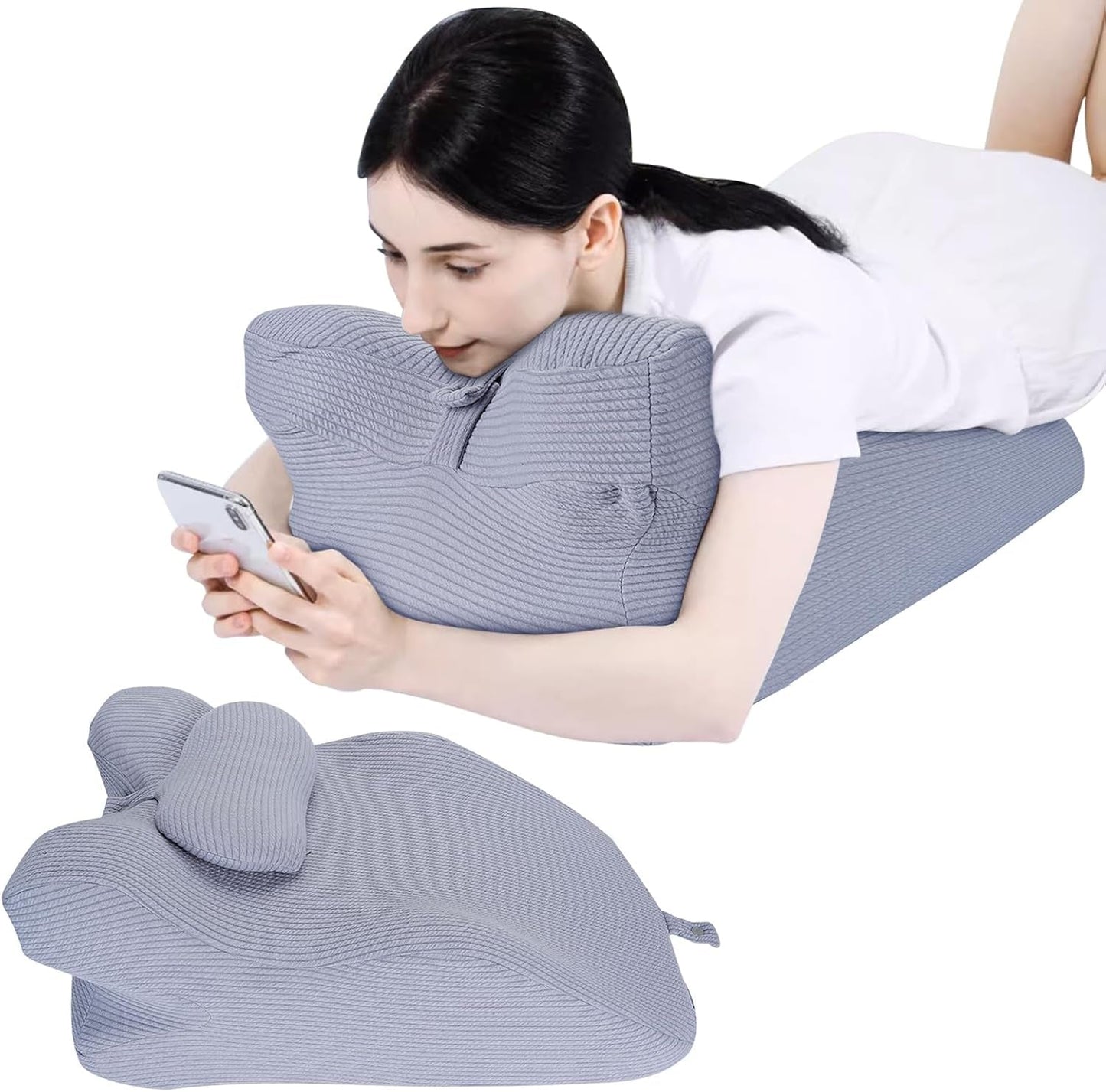 Läskudde för säng och soffa, fjäderkudde, memory foam sängkudde, sidokudde, ergonomisk ryggstödskudde för att läsa och titta på TV