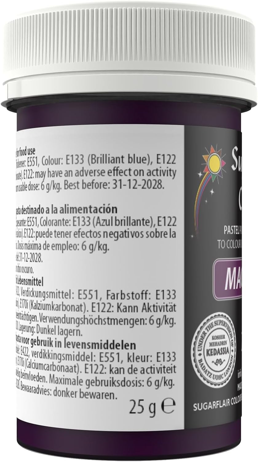 Sugarflair Pasta matfärgning Pastell Magenta, matfärg för pasta, fondant och marsipan, Spectral Concentrated Colors - 25g