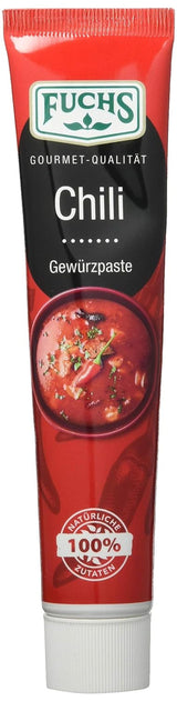 Fuchs Gewürze – Chili Gewürzpaste, vollmundig piquantes Aroma, Paste zum Würzen von scharfen Soßen, Fleisch-Gerichten eller Suppen jeglicher Länder-Küchen, 65 g