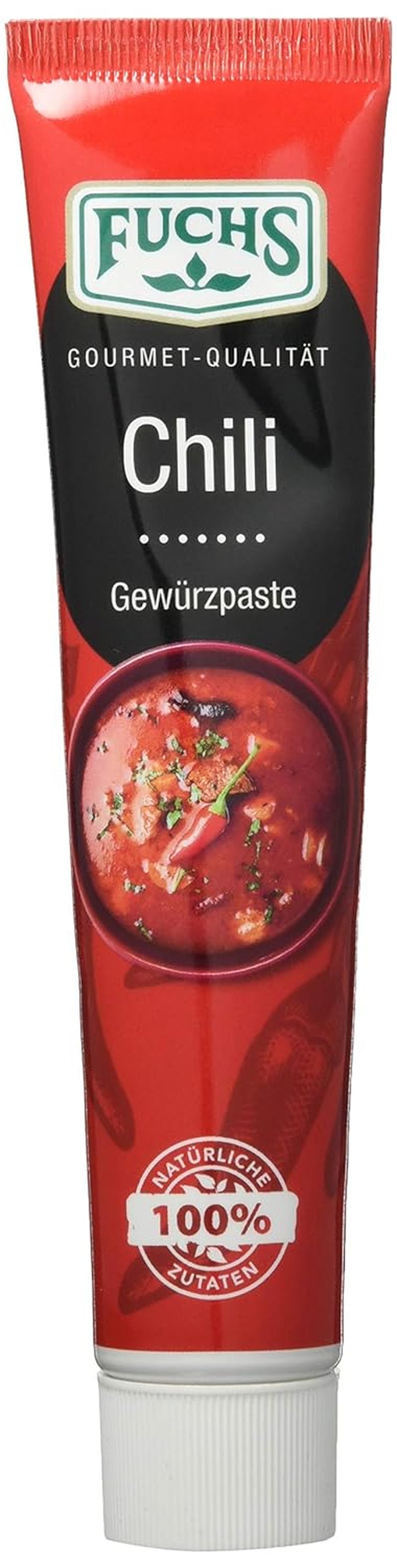 Fuchs Gewürze – Chili Gewürzpaste, vollmundig piquantes Aroma, Paste zum Würzen von scharfen Soßen, Fleisch-Gerichten eller Suppen jeglicher Länder-Küchen, 65 g