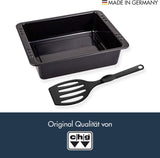 Chg SET 341-46-60 Extra Tiefe Ofenform (7,0 Cm) "Emaille" Mit Profi-Pfannenwender", Schwarz Gesprenkelt Formar och brickor för bakning Naty Shop