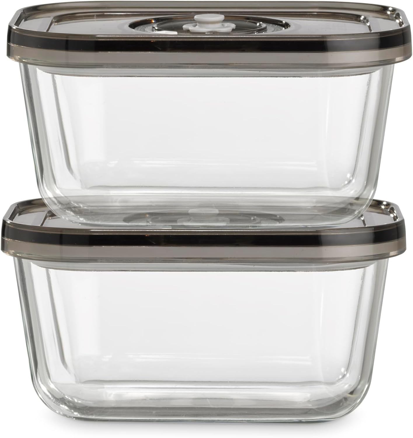Caso Vacu OneTouch Eco-set, manuell vakuumförslutare, inklusive 3 vakuumbehållare i glas och VacuBoxx Eco-Duo S - vakuumfriskhetsbehållare / 2 behållare med 500 ml vardera Matförvaringslådor Naty Shop