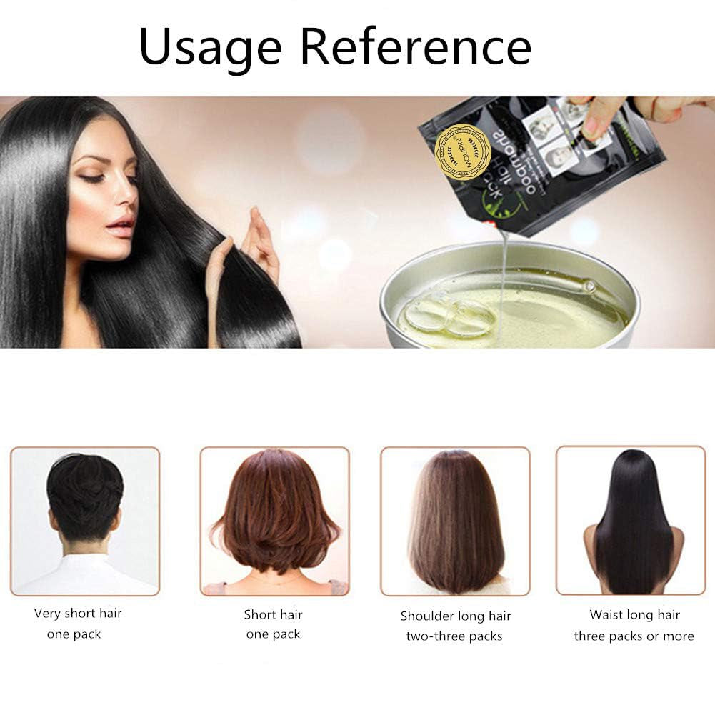 Naturliga ingredienser Instant Black Hair Dye Shampoo, Semi Permanent Black Hair Dye, Lätt att använda, Långvarig, Naturliga ingredienser (10 stycken, svart) Naty Shop Hårfärgning