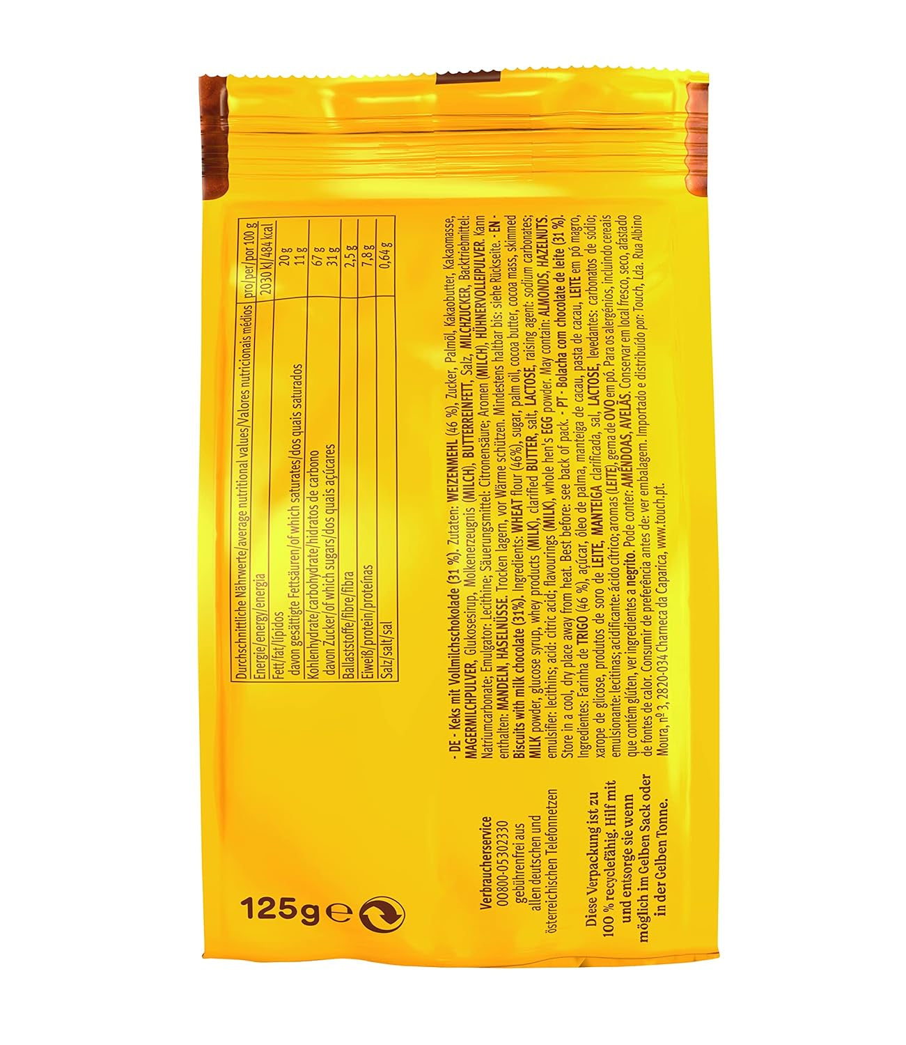 LEIBNIZ Minis Choco Pack med 12 små Crunchy Milk Chocolate Cookies Bulk Pack för förvaring eller försäljning (12 x 125 g)