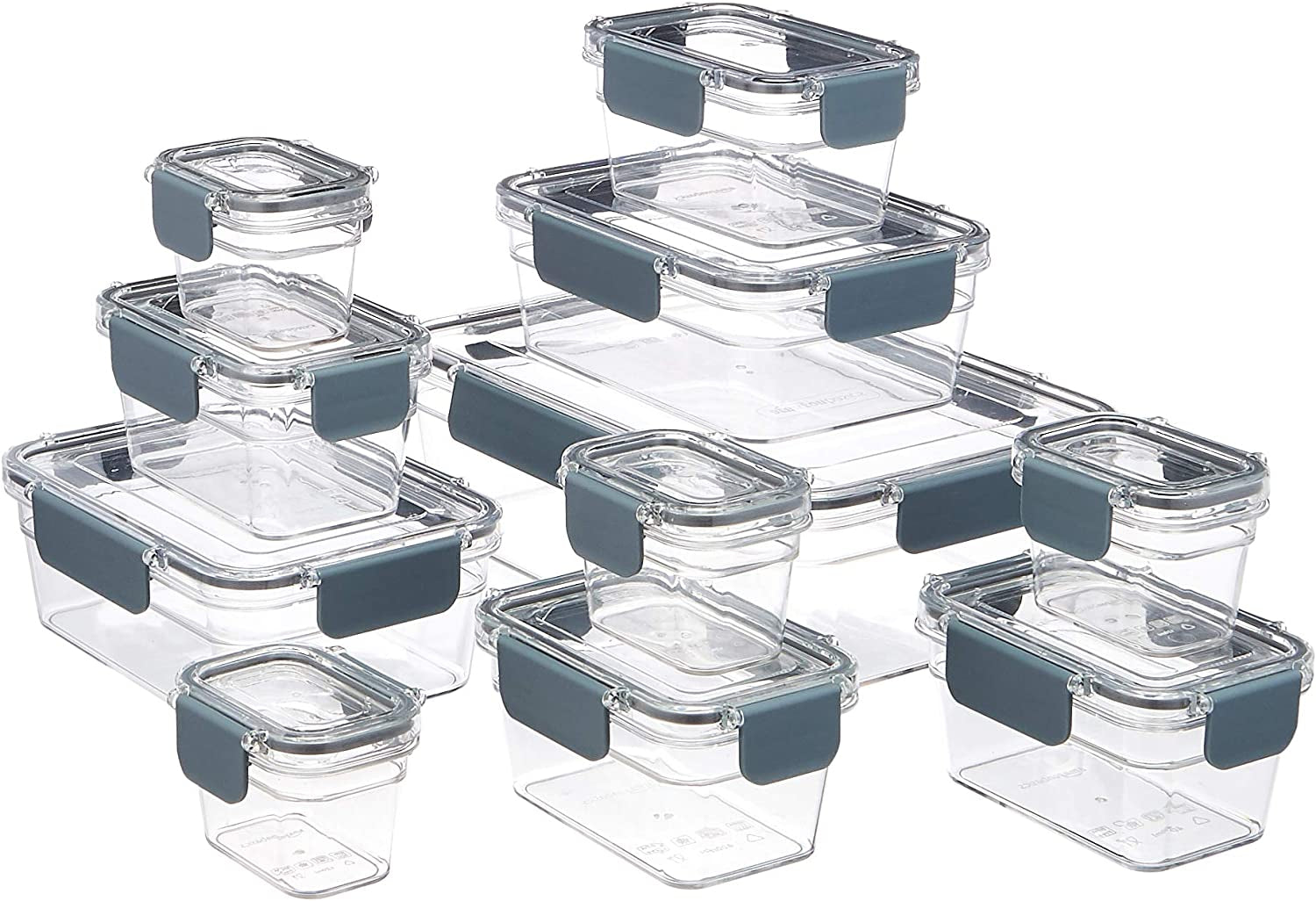 Amazon Basics Tritan keep-fresh burk med förslutning, 11-pack, (11 lådor + 11 lock), klara matförvaringslådor Naty Shop 11-pack