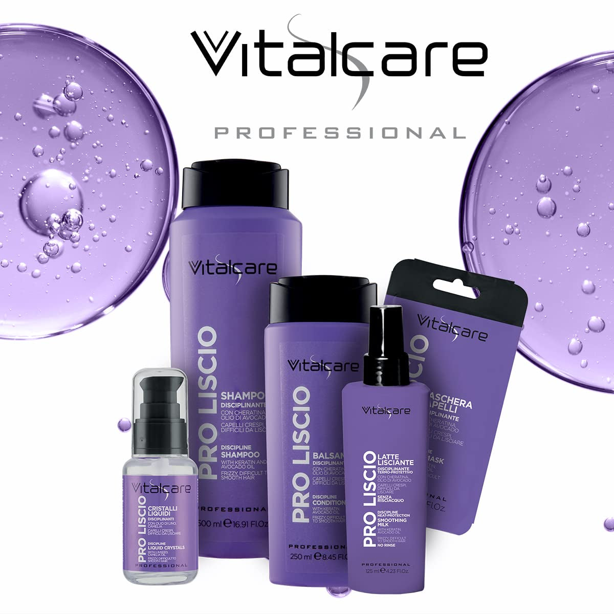 | PRO Smooth - Disciplinär hårmask för lockigt, oregerligt och svårt att räta ut hår med keratin och avokadoolja, 25 ml Naty Shop hårmask