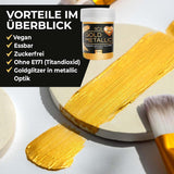 He-Ju Metallic Gold flytande matfärgning 25 ml, ätbart glitter för drycker och mat (Metallic Gold, 25 ml)