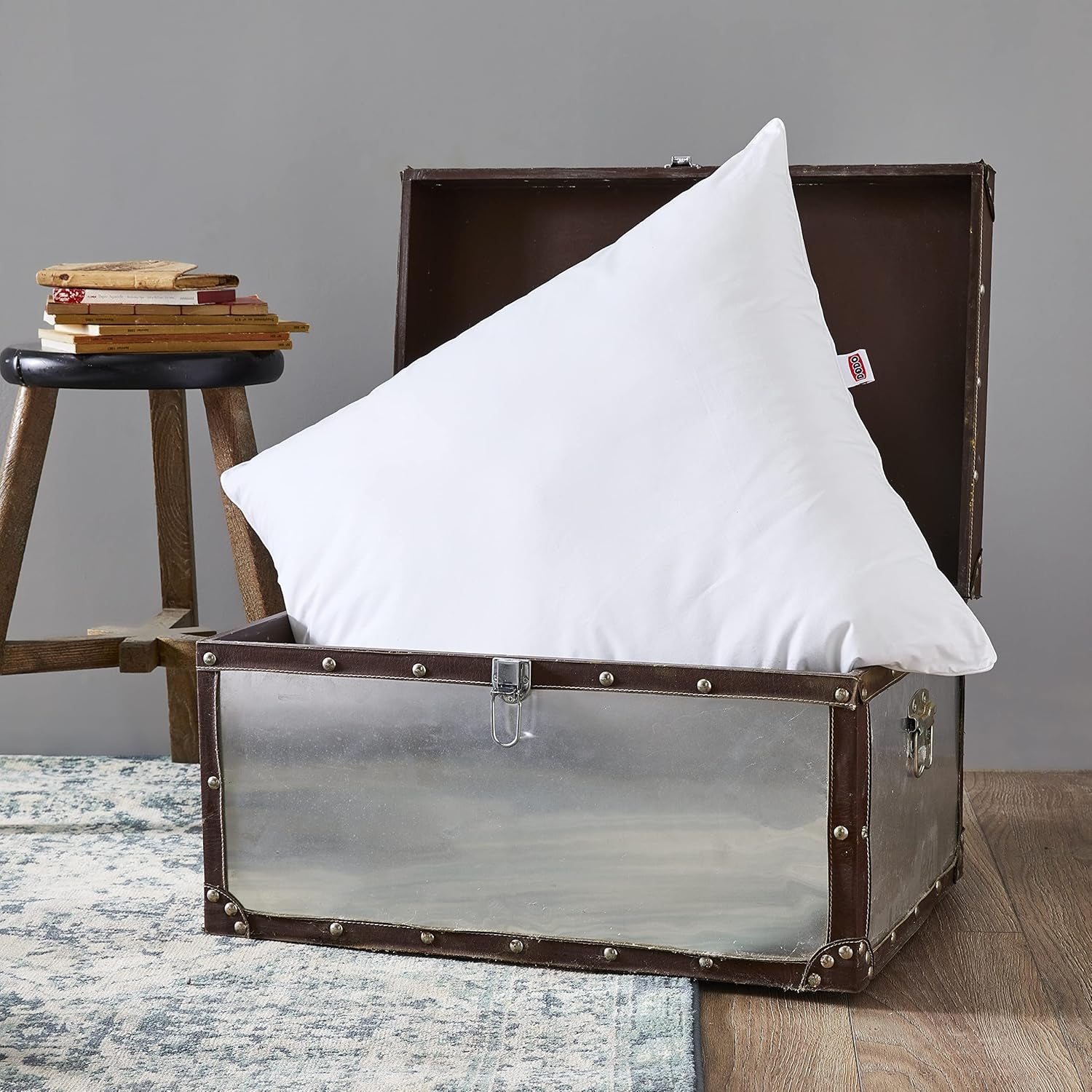 DODO 64476 Calgary kudde, dun/gås & ankskinn, 65 X 65 cm, vit Standard Naty Shop Unika kuddar