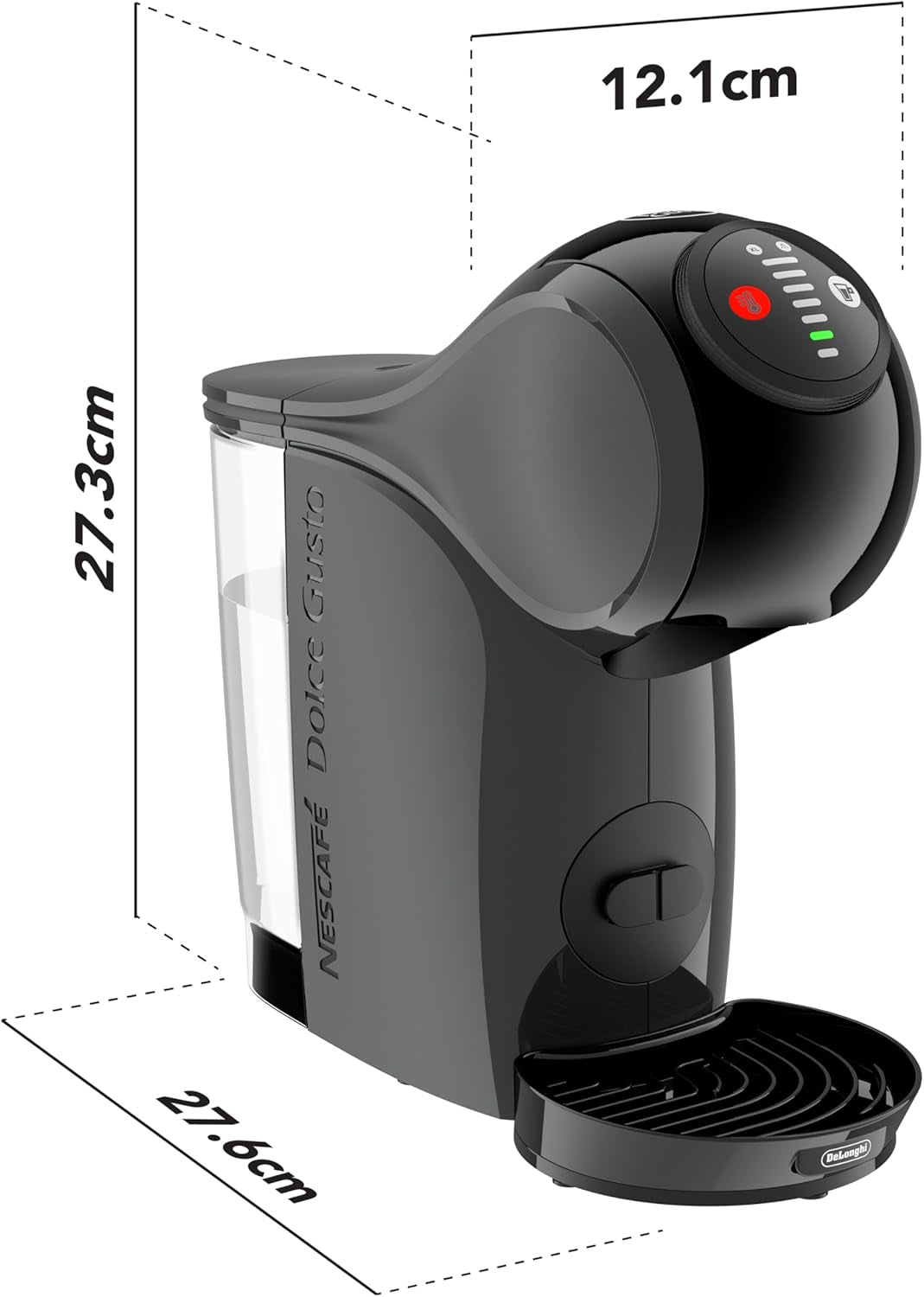 NESCAFÉ DOLCE GUSTO DeLonghi Dolce Gusto Genio S EDG226.A, Kapselespressomaskin inklusive 3 kapslar, kompakt design, justerbar droppbricka, 0,8 l, avtagbar vattentank, 1470 W, antracit