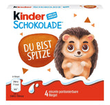 Kinderchoklad (20 x 50 g) - Alla hjärtans dag-present till honom och henne, karneval och fastelavnsgodis - Fyllda mjölkchokladkakor - 20 förpackningar med 4 individuella barer vardera