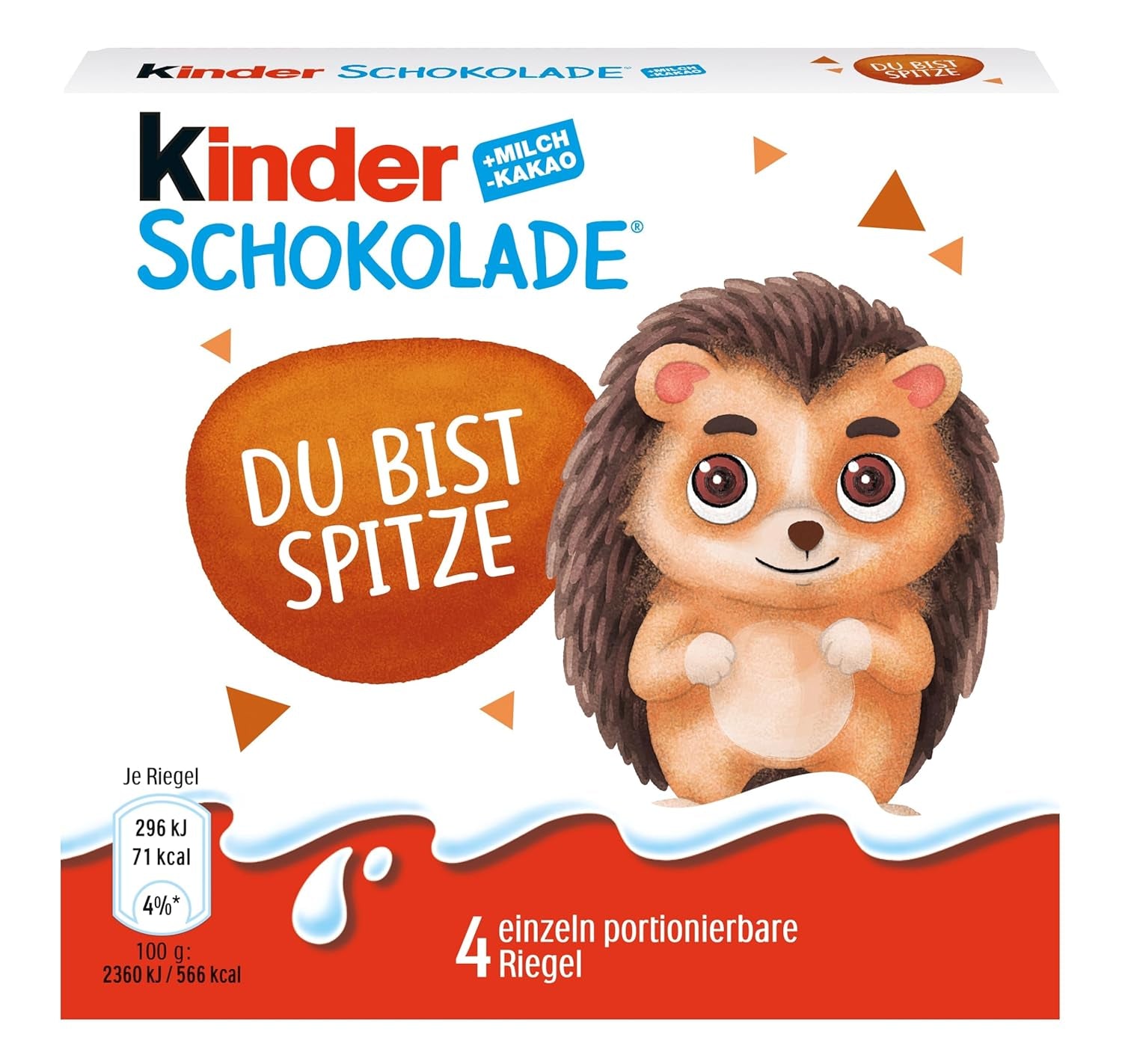 Kinderchoklad (20 x 50 g) - Alla hjärtans dag-present till honom och henne, karneval och fastelavnsgodis - Fyllda mjölkchokladkakor - 20 förpackningar med 4 individuella barer vardera