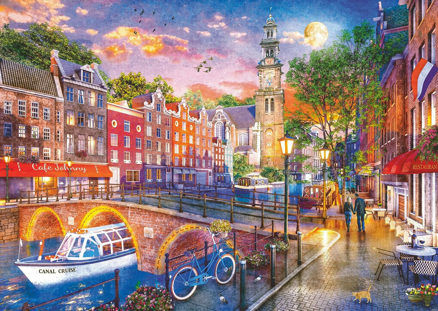 Ravensburger Puzzle 12000884 Sunset Amsterdam - 1000 bitars pussel för vuxna i åldern 14+ Pussel Naty Shop Ny design