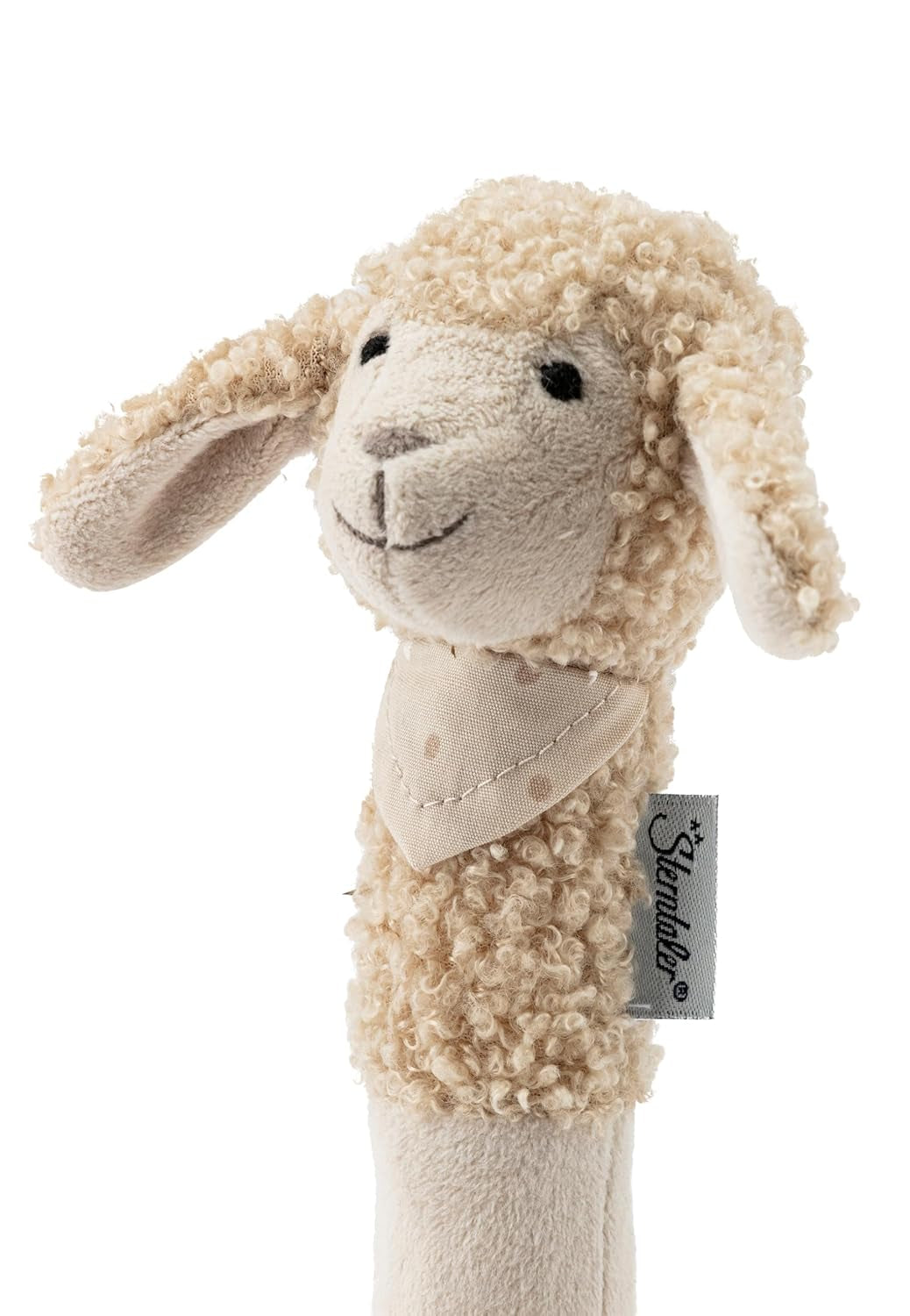 Sterntaler baby squeaker får Flocke - Babyleksak gjord av mjuka tyger - Babygreppleksak - Första försöken att fånga och leka, sandfärg Bebe Toys Naty Shop