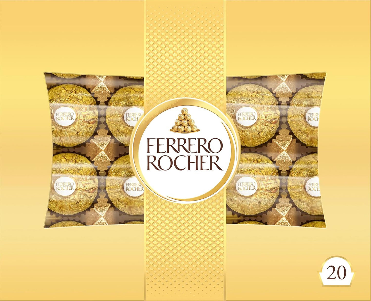 Ferrero Rocher - Krispiga och krämiga hasselnötspraliner - Alla hjärtans dag-present till honom och henne - 16 förpackningar med 4 individuella praliner