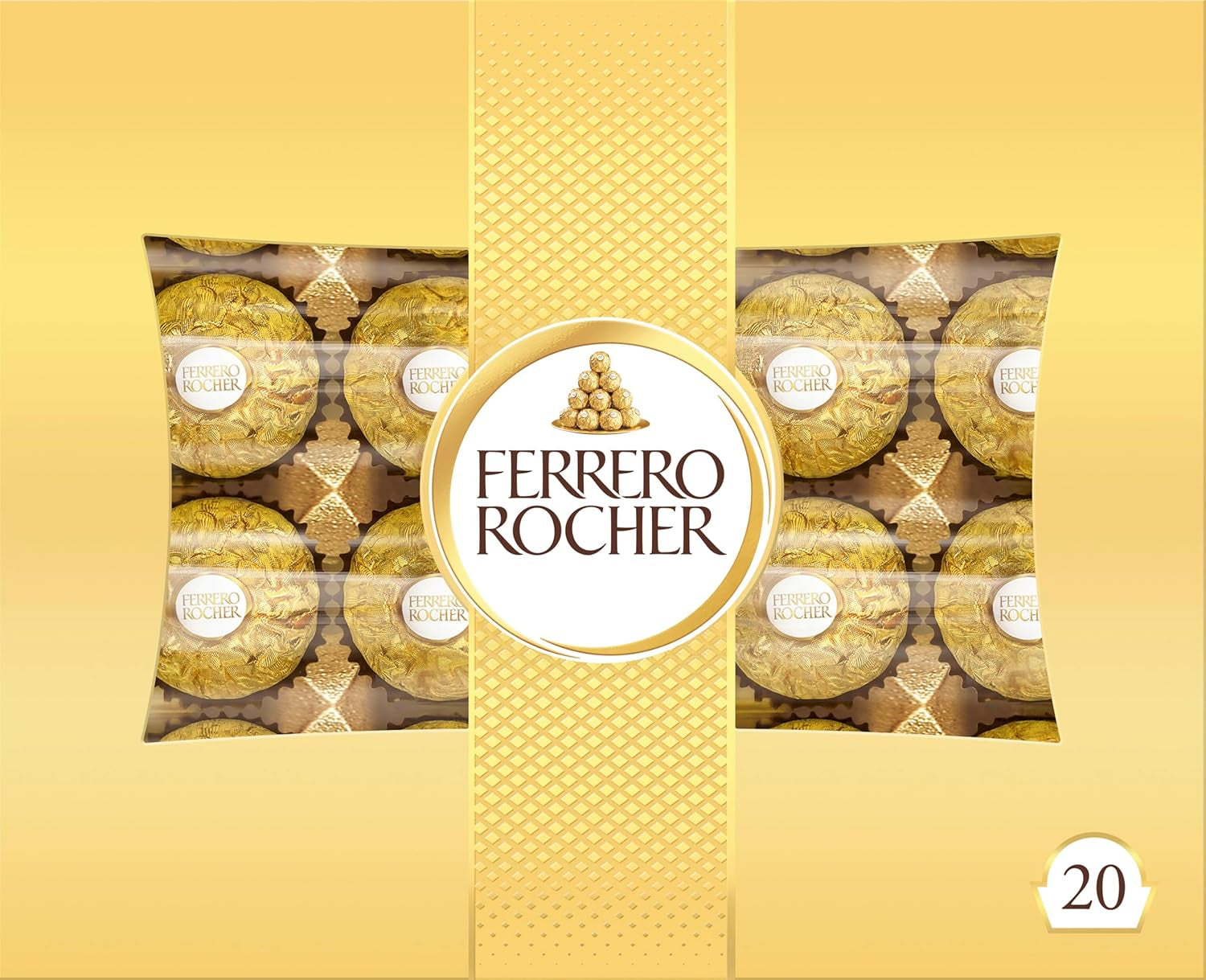 Ferrero Rocher - Krispiga och krämiga hasselnötspraliner - Alla hjärtans dag-present till honom och henne - 16 förpackningar med 4 individuella praliner