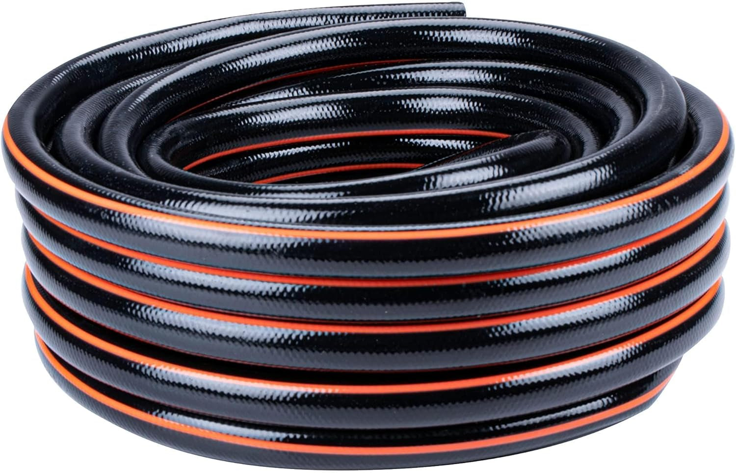BLACK+DECKER Trädgårdsslang 15 meter - Ø19MM - Slitstark PVC - Vattna trädgården, tvätta bilen, fylla poolen - Kompatibel med alla vanliga kranar - Svart/Orange
