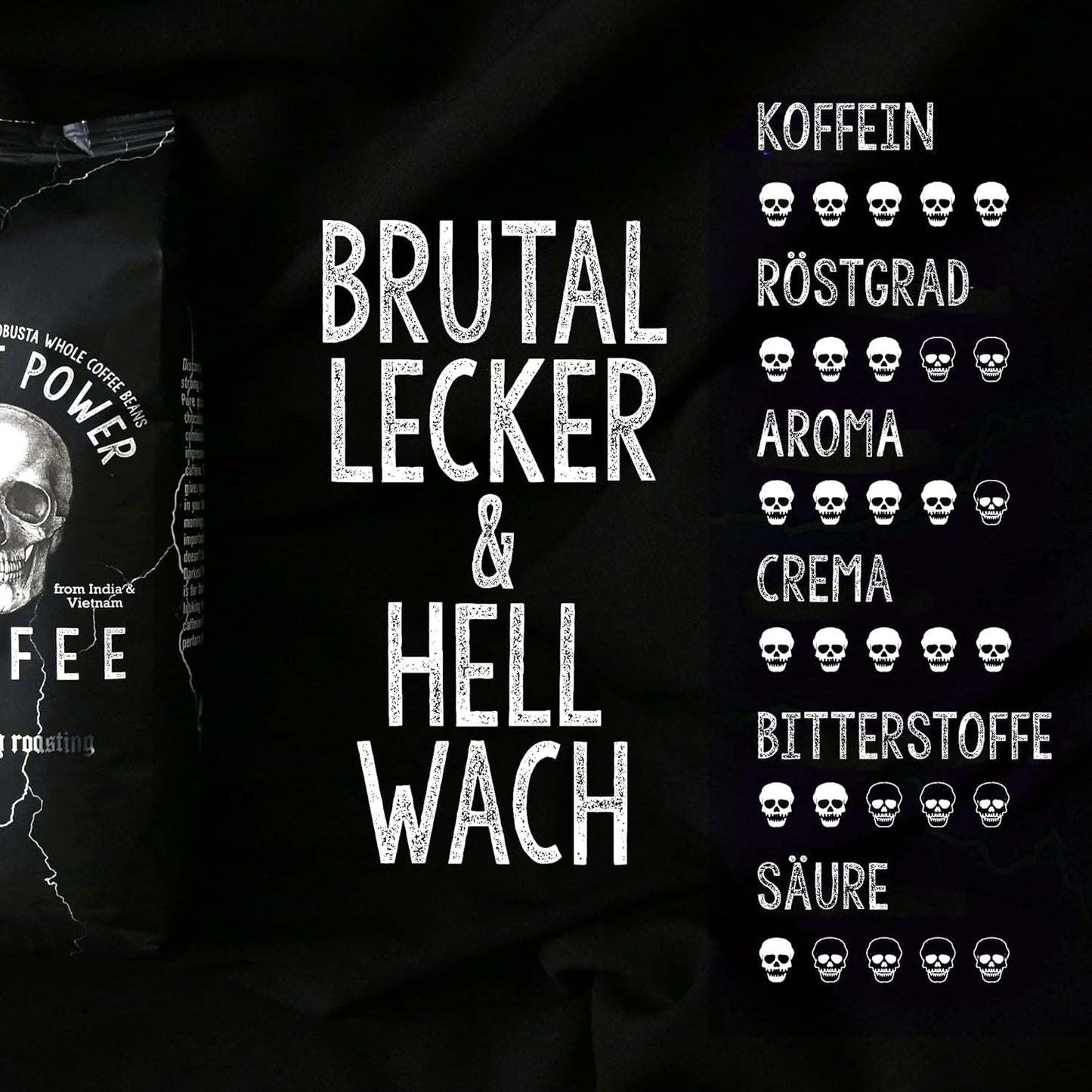 | Kaffeebohnen extra stark | Espresso 100% Robusta | viel Kaffein wenig Säure | 1000g ganze Kaffee Bohnen | geigeint für Helautomatisk | mit Zufriedenheitsgarantie