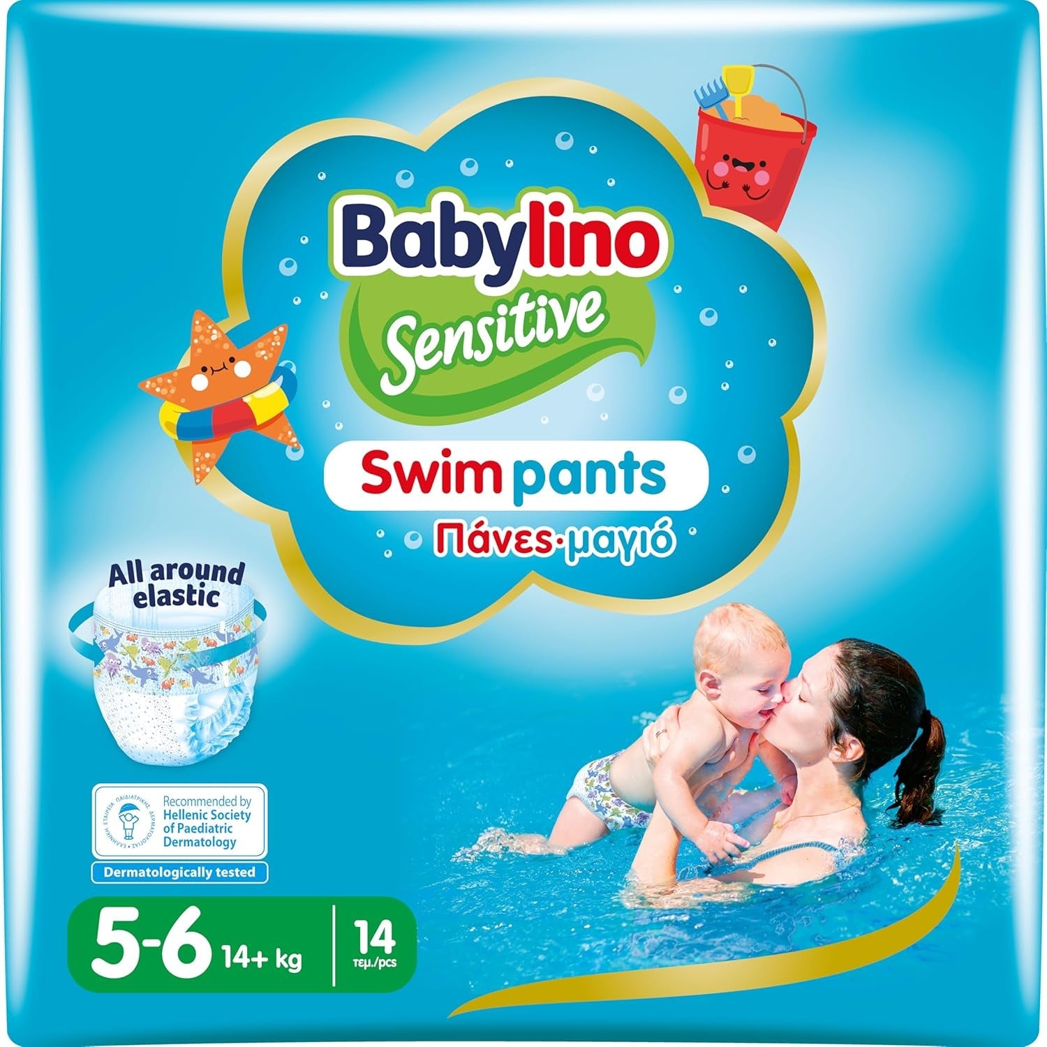 Blöjor Sensitive Swim Pants, för hav och pool, storlek 5-6 (över 14 kg), 84 st.