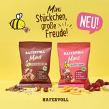 HAFERVOLL Minis Raps och Banan 8x 65g - Certifierad ekologisk, med honung, utan tillsatt socker, perfekt att dela
