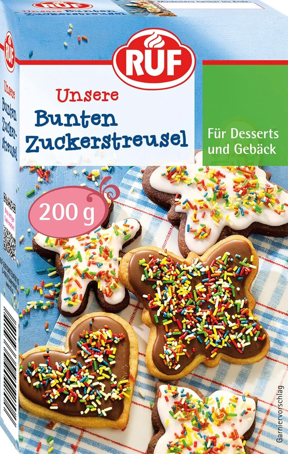 RUF, regnbågsfärgade sockerströssel, 200 gram Sprinkles Naty Shop