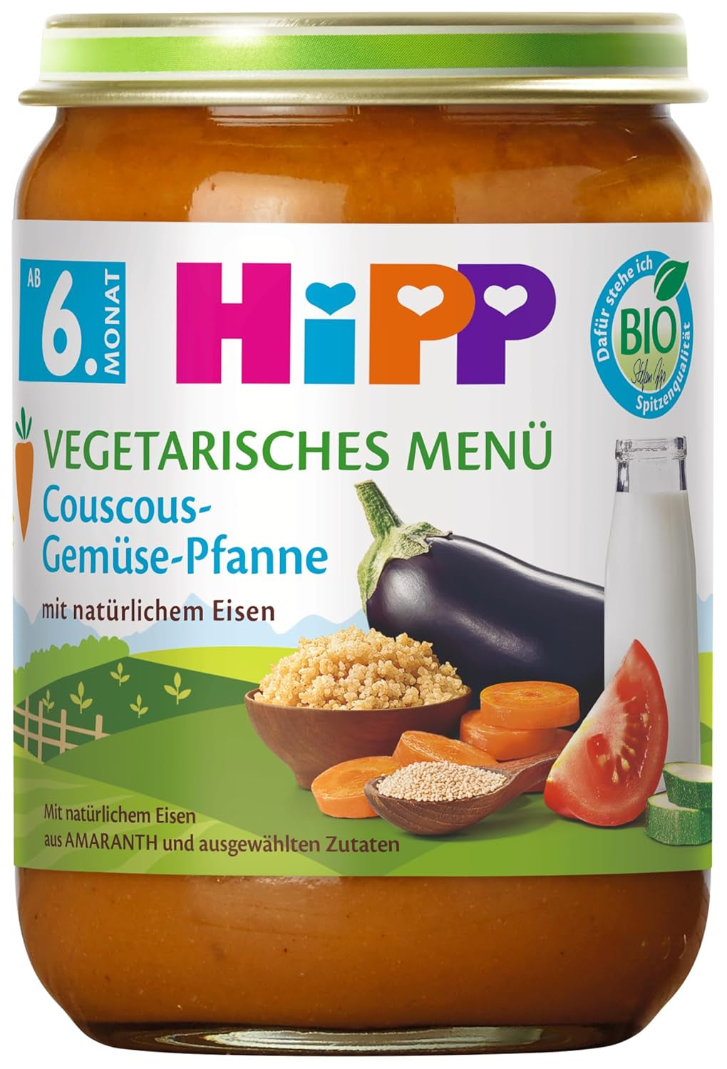 HiPP ekologiska måltider från 6 månader Couscous och sauterade grönsaker, 6-pack