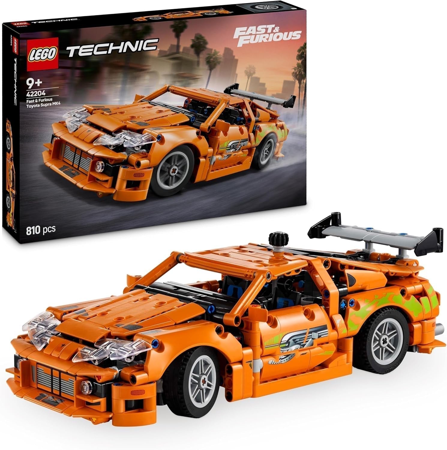 LEGO Technic Fast and Furious Toyota Supra MK4 - Leksaksbil - Med 6-cylindrig motor och öppningsbara dörrar - Modellset för pojkar och flickor över 9 år - Födelsedagspresentidé 42204 Byggset Beuche den LEGO-Store Standardtitel