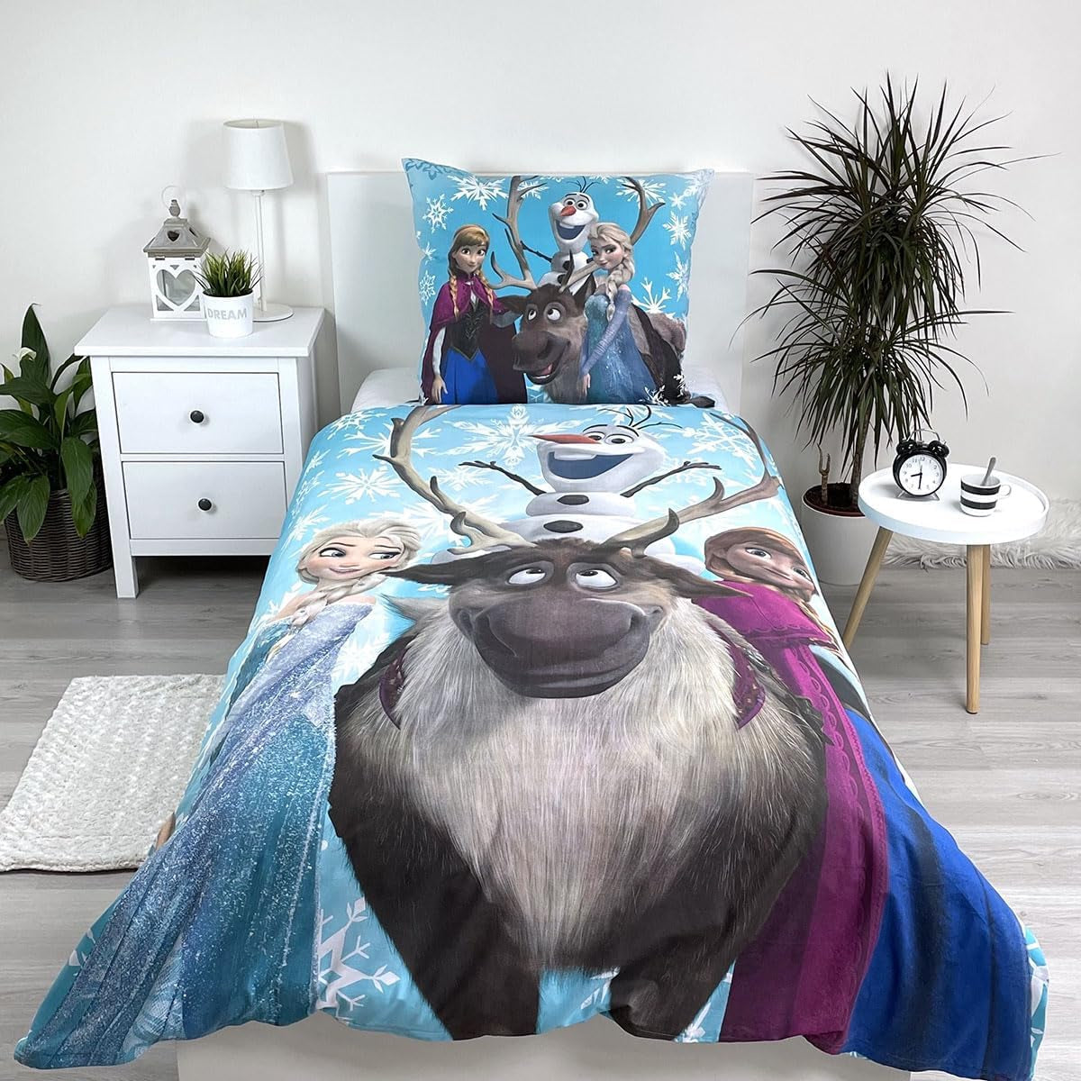 Disney Frozen Snowflakes, barnsängkläder, 100 % bomull Sängkläder - barn Naty Shop