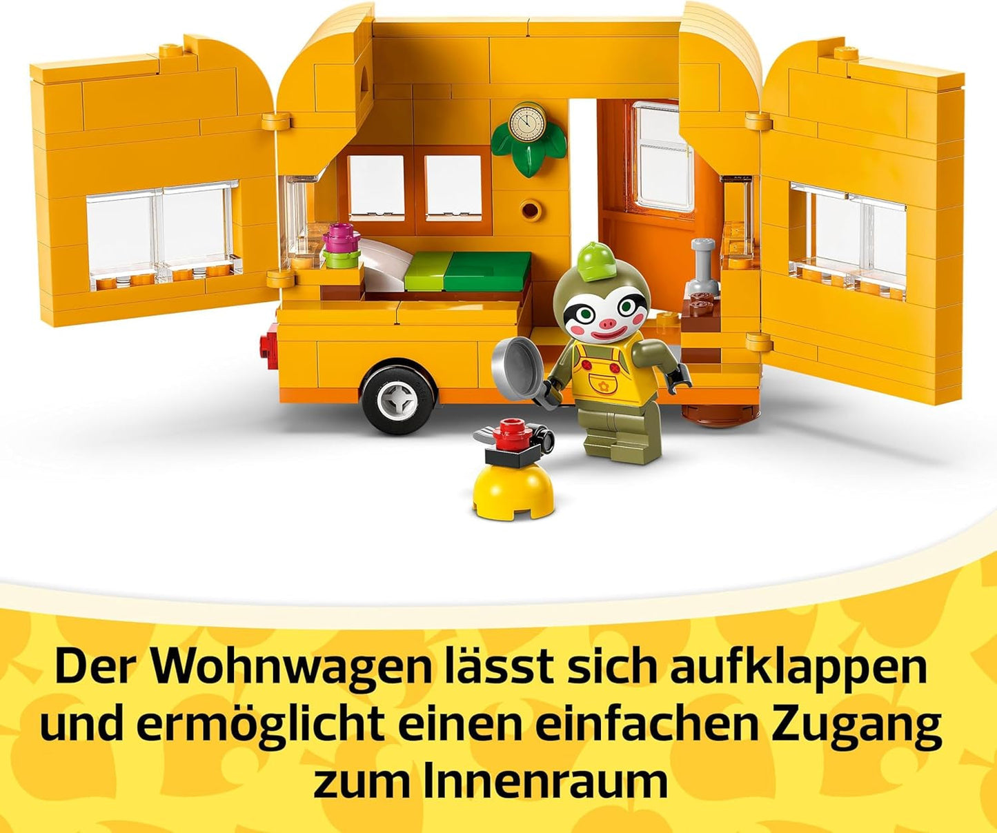 LEGO Animal Crossing Gerds husvagn och trädgård Rollspelsset Billeksak för barn 7 år gamla flickor och pojkar Presentvideospelleksak med djurfigurer 77054 Byggset Besuche den LEGO-Store
