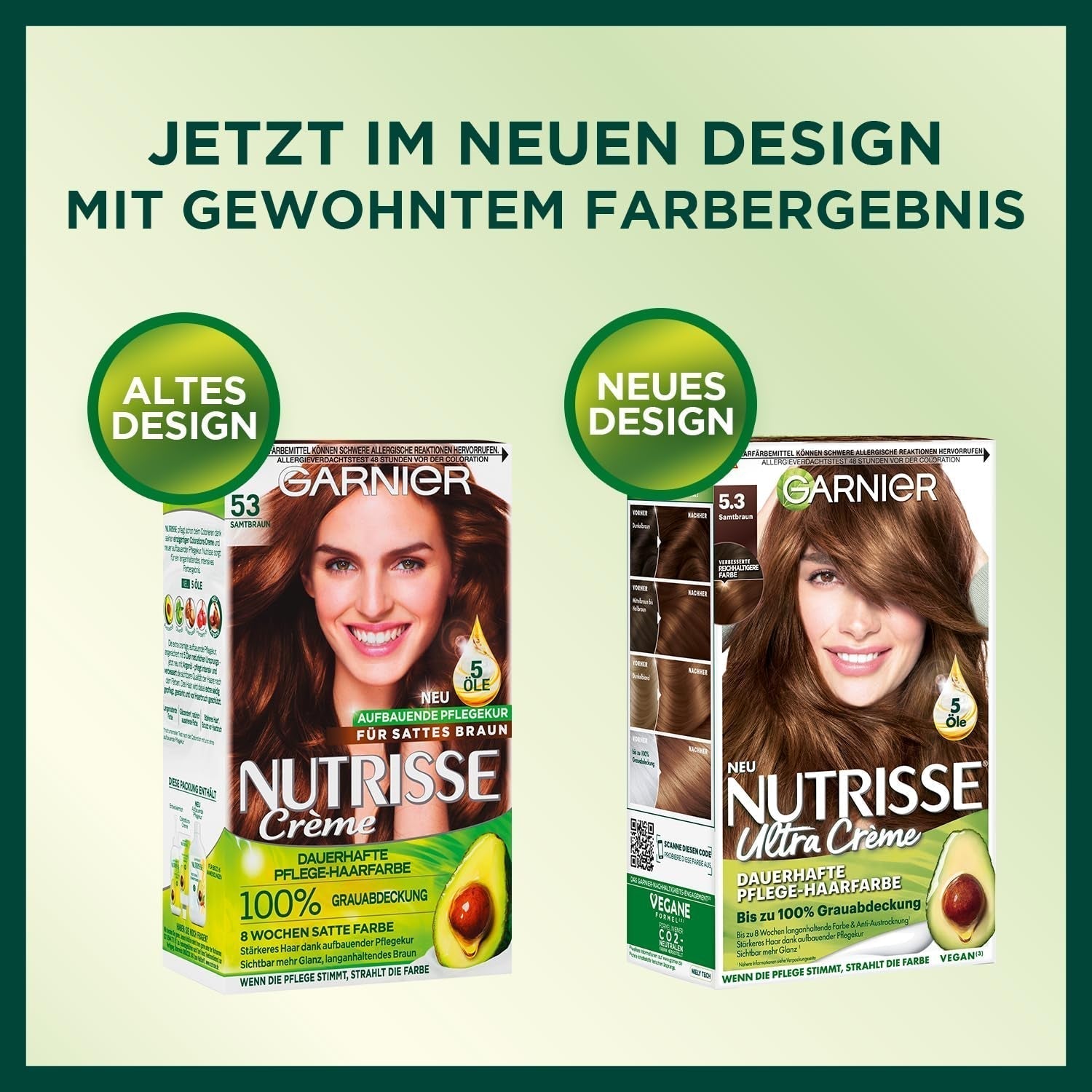 Garnier Nutrisse Permanent Care Hårfärg med närande fruktoljor 8 Vecka Hold Color Ultra Crème Tint 053 Velvet Brown (Pack om 3) Naty Shop Hårfärg
