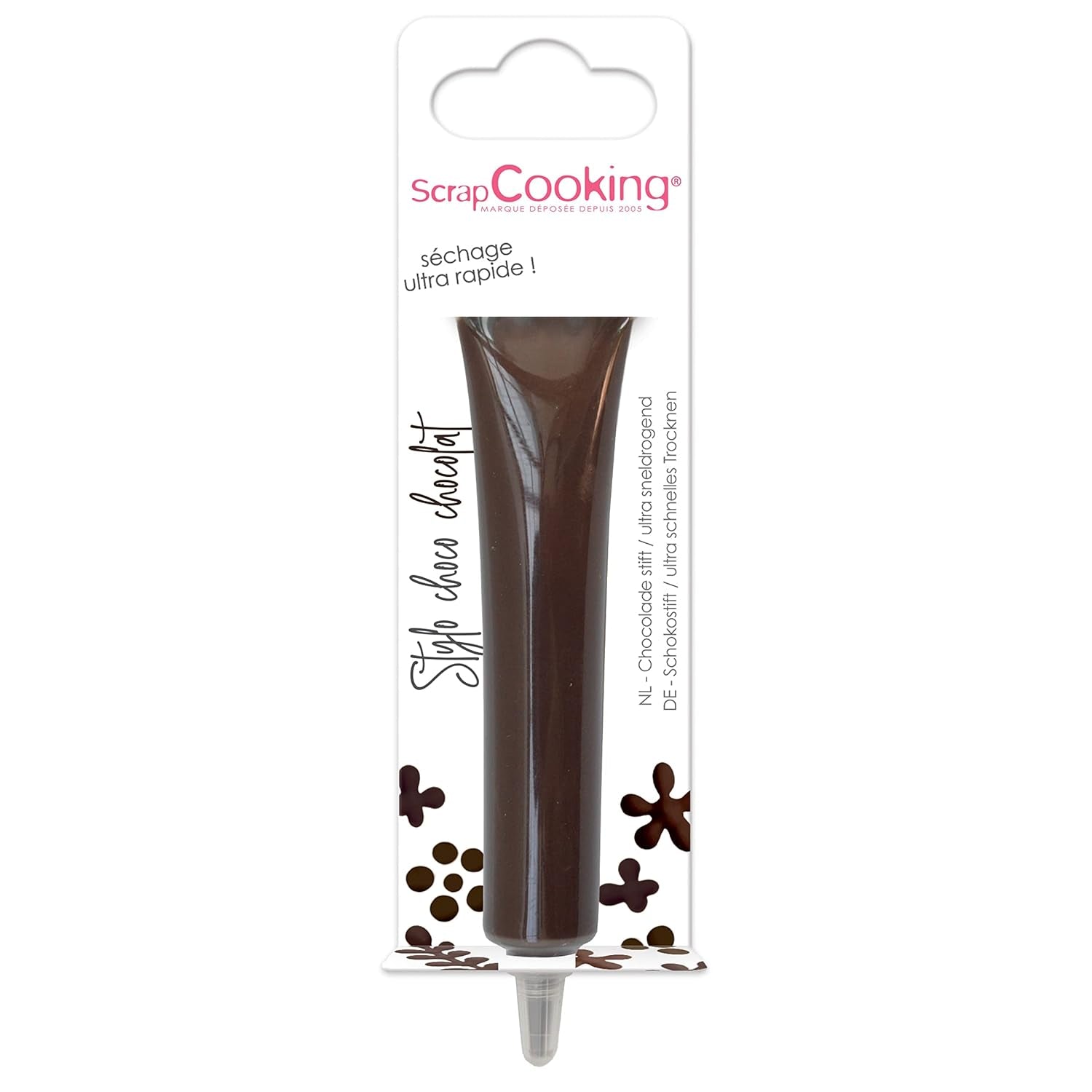 Scrapcooking - Brun chokladpenna - Chokladskrivsocker 25 g - Ätlig dekorativ sockerpenna - Skriva och rita - Märkning av fondant, glasyr, kakor - 6801