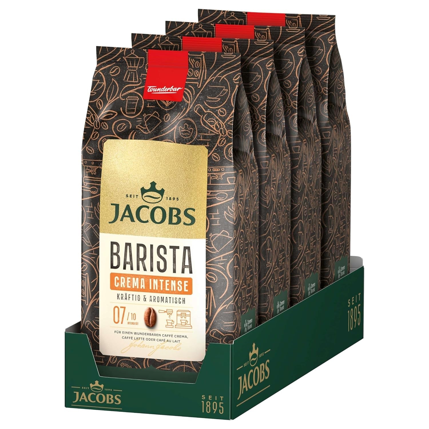 Hel böna kaffe JACOBS Barista Editions Crema Intense (4 x 1 kg)