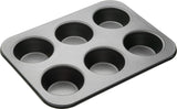 Masterclass Tiefes Muffinblech/Yorkshire Puddingform, 6-Loch-Form Mit PTFE-, PFOA- Und Bpa-Freier Antihaftbeschichtung, Robust 1 Mm Kohlenstoffstahl, Grau, 35 X 26 Cm Formar och plåtar för bakning Naty Shop