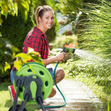 Relaxdays slangvagn 45m 1/2" Vattenslangrulle Trädgård 82,5 x 43 x 34cm Grågrön