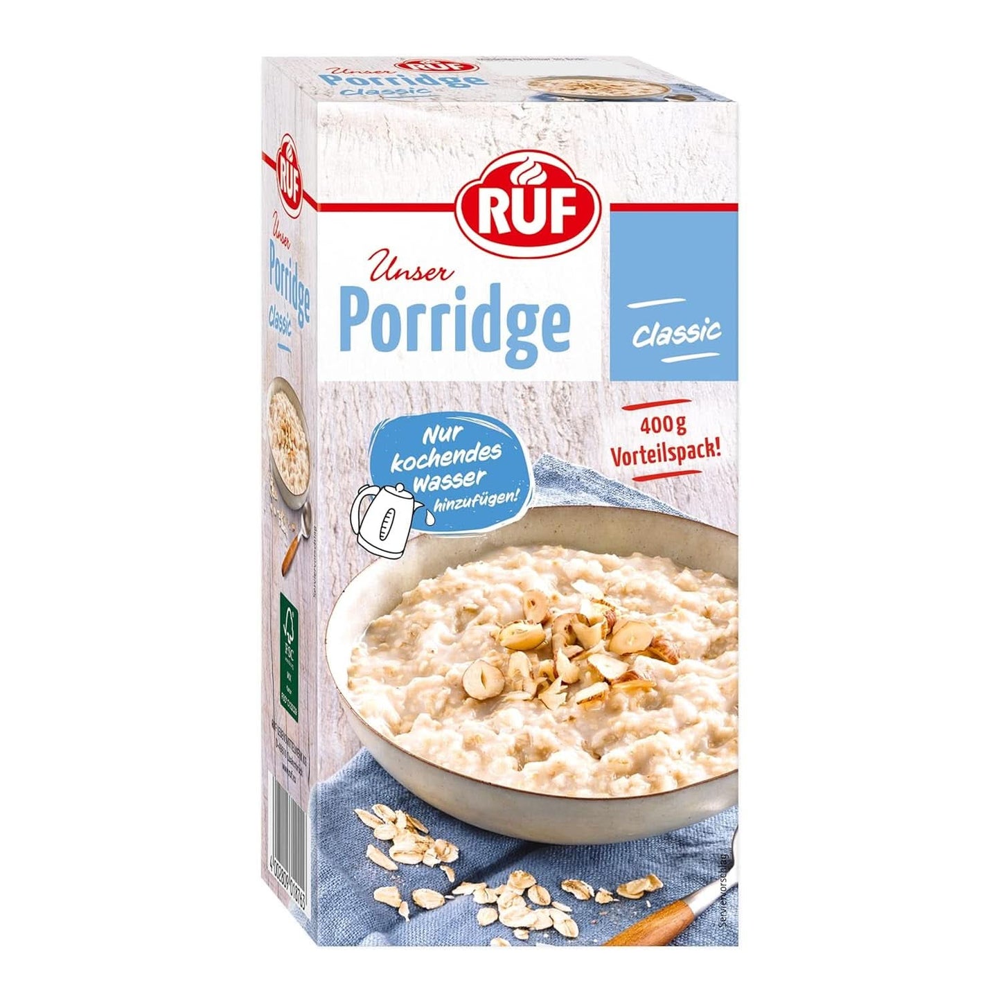 RUF Gröt Äppelkanel, med hela havreflingor, fin kanelsmak och bitar av torkade äpplen, 400 gram Naty Shop Cereals 400 gram Classic