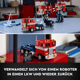 LEGO 10302 Ikoner Optimus Prime Set, 2-i-1 robotfigur och modelllastbil, Transformers Toy Model Kit för vuxna, födelsedags- eller julklapp för män, kvinnor, henne och honom Byggset Besuche den LEGO-Store