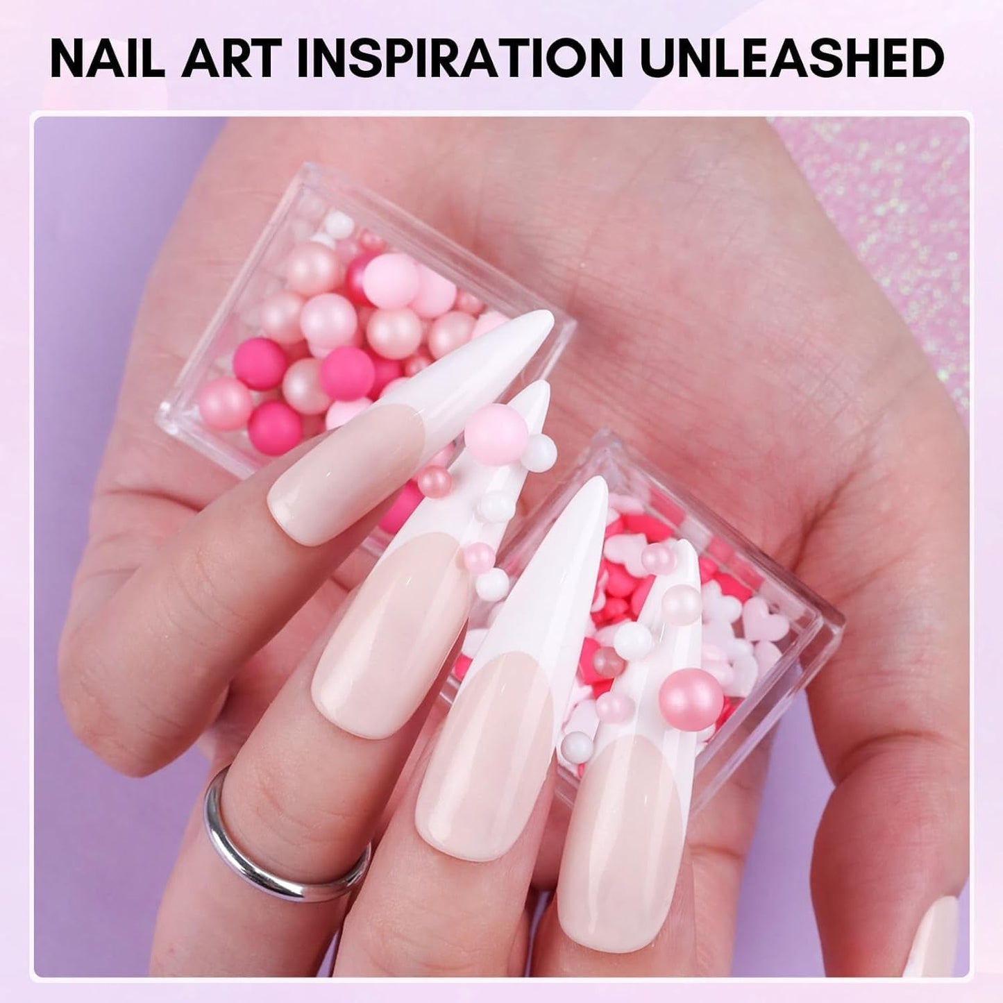 Makartt Rhinestone Adhesive Gel - 15ml UV Nagellim Set med Rosa Nail Charms Heart Circle Nail Smycken och Nageldesign Tillbehör för Hemmanikyr Alla hjärtans dag present