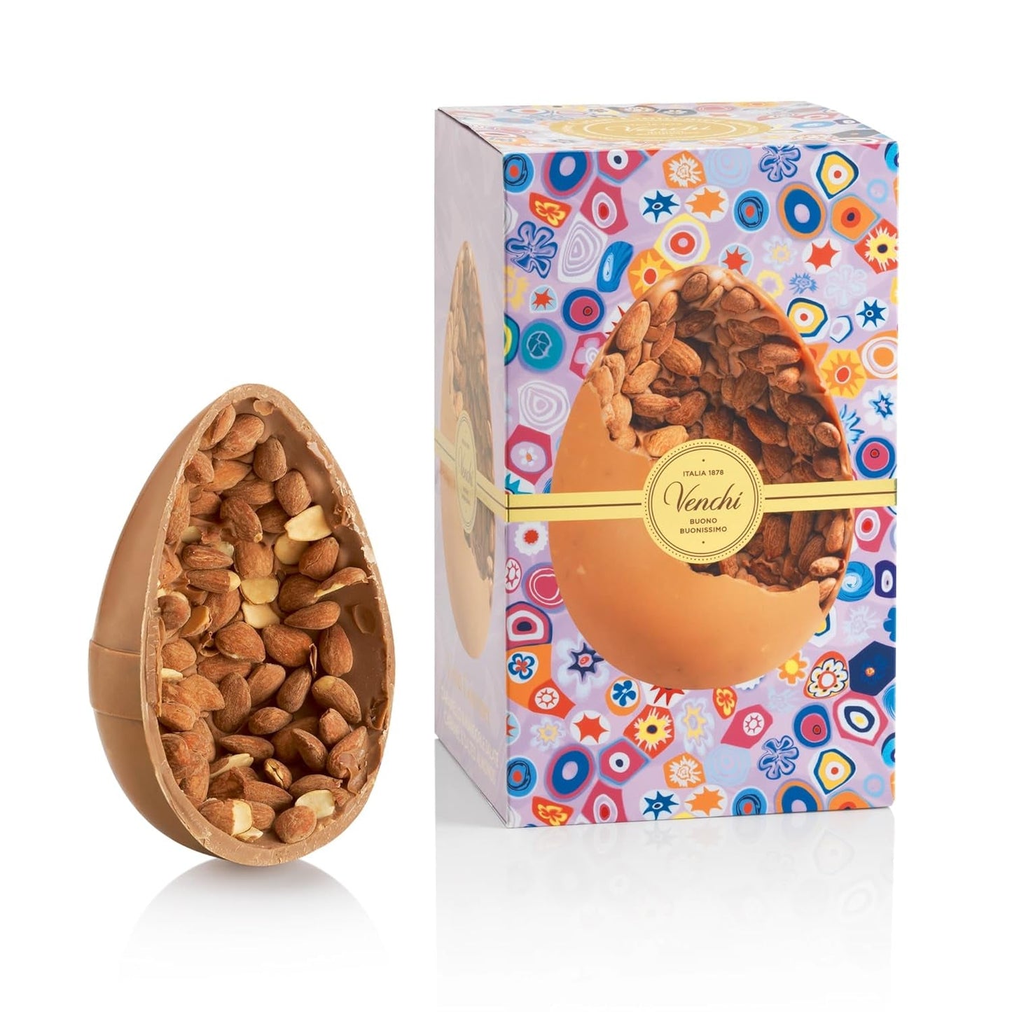 Venchi - Chokladägg, pistagesmak, med hel pistage, med överraskning, glutenfri, 500g, påskkollektion, presentidé