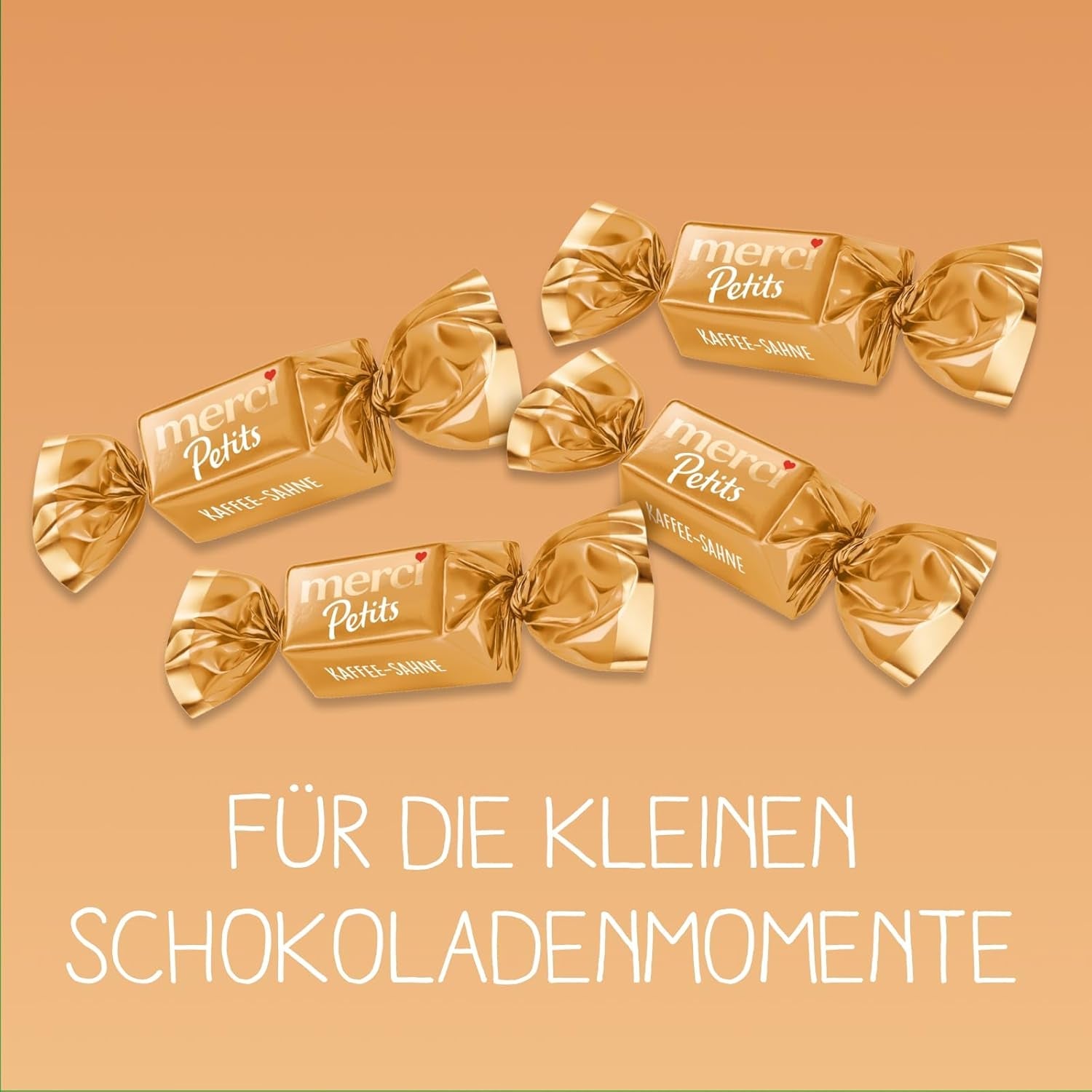 Merci Petits kaffegrädde - 12 x 125 g - Små vita chokladpraliner på fin choklad med kaffegrädde - individuellt inslagna chokladpraliner